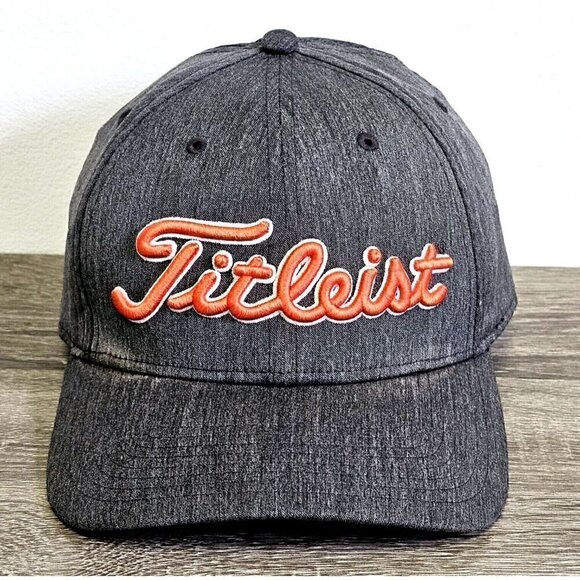 Titleist Golf  Grey Orange Hat Cap A-Flex Size S - M Logo Fitted Swing Ball Tee - Picture 1 of 16